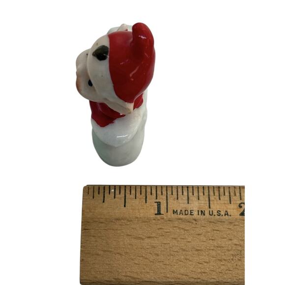 Mid Century Pixie Elf Ceramic Figurine Red Hat Coat Green Shoe Japan Christmas - Picture 12 of 13